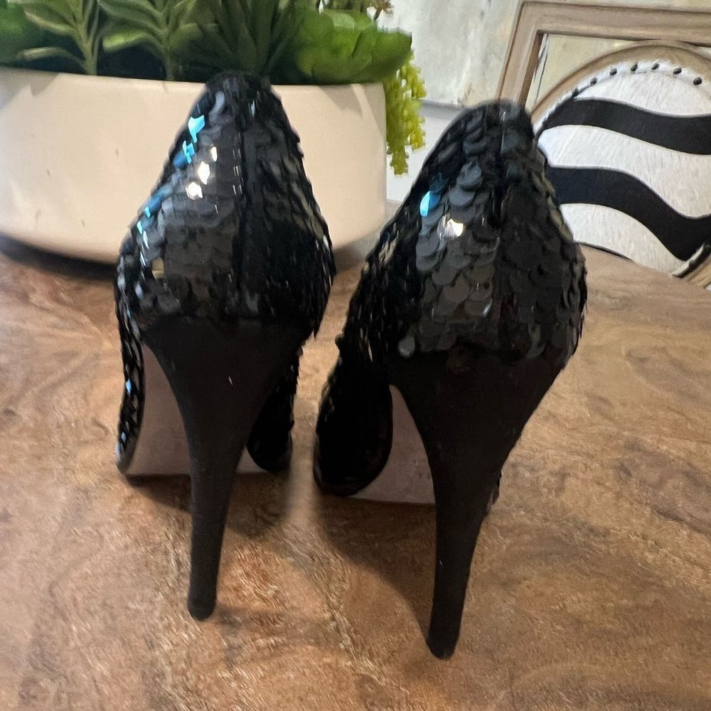 Kate by Ferrari Black Sequin Women's Shoes size 37 (7) - Picture 6 of 15
